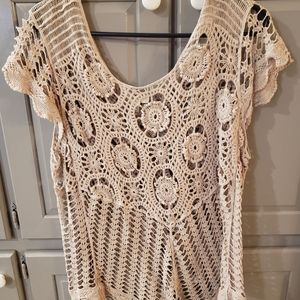 Womens crochet pullover